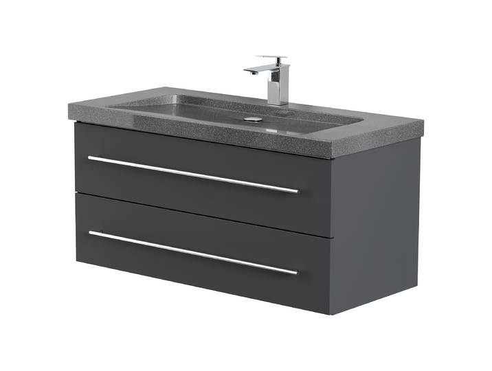 Meuble vasque Yamo granit 100cm Gris/Graphite
