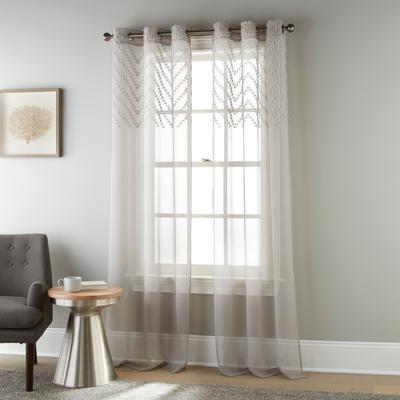 "Nanshing Reily Wavy Weave Sheer Grommet Panel Pair - 37 x 84"""