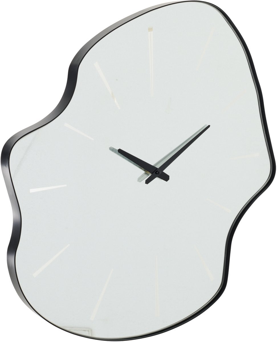 J-Line Onregelmatige Wandklok - Zwart - Glas
