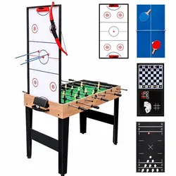 Relaxdays Spieltisch 10 in 1 Zubehör Grün,Hellbraun,Schwarz