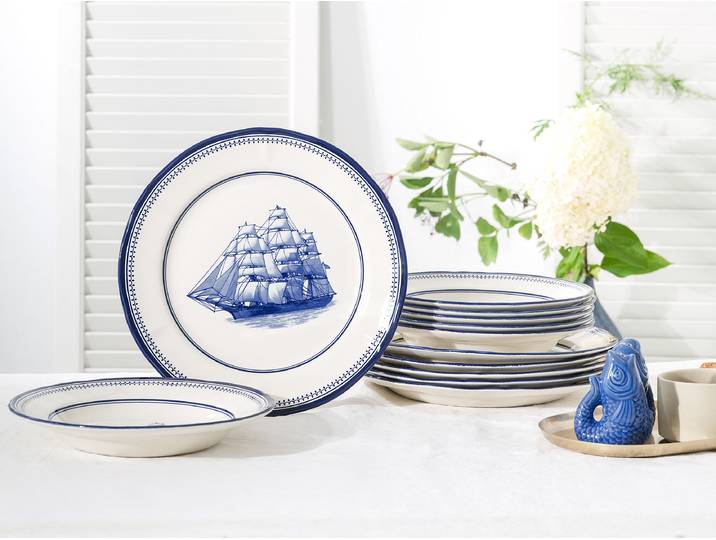 Service de table Voilier 31 x 25 x 31cm Bleu
