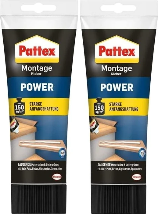 Pattex Montagekleber POWER, weiß, 250 g Standtube