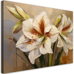 WANDBILD weiß gemalte blume
