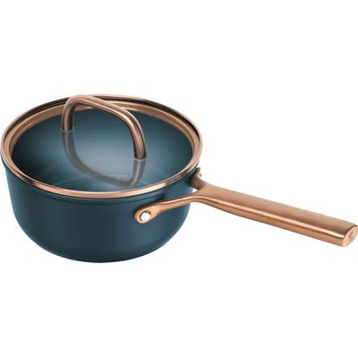 Kasserolle ZWILLING "Milano", blau, B:19,4cm H:10cm L:37cm Ø:18cm, Töpfe, Kasserolle, Made in Italy, inkl. Deckel, Keramikbeschichtung, Induktion