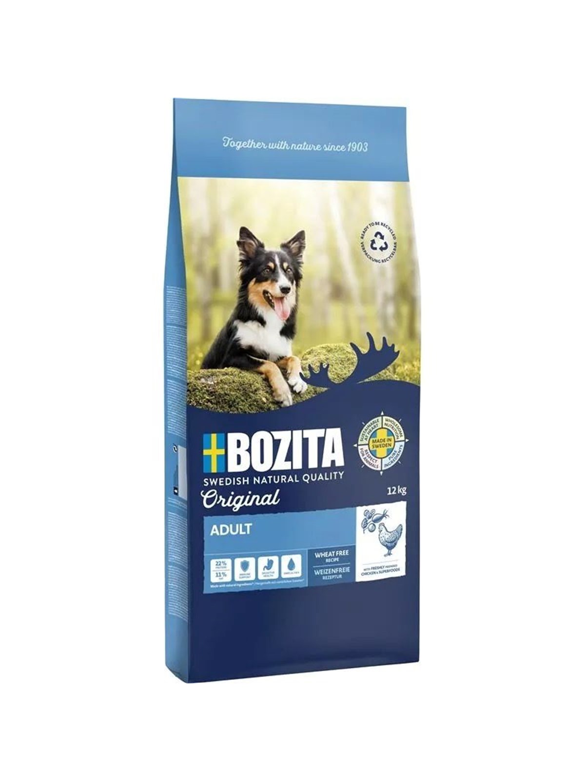 BOZITA Original Adult Huhn - Trockenfutter für Hunde - 12kg