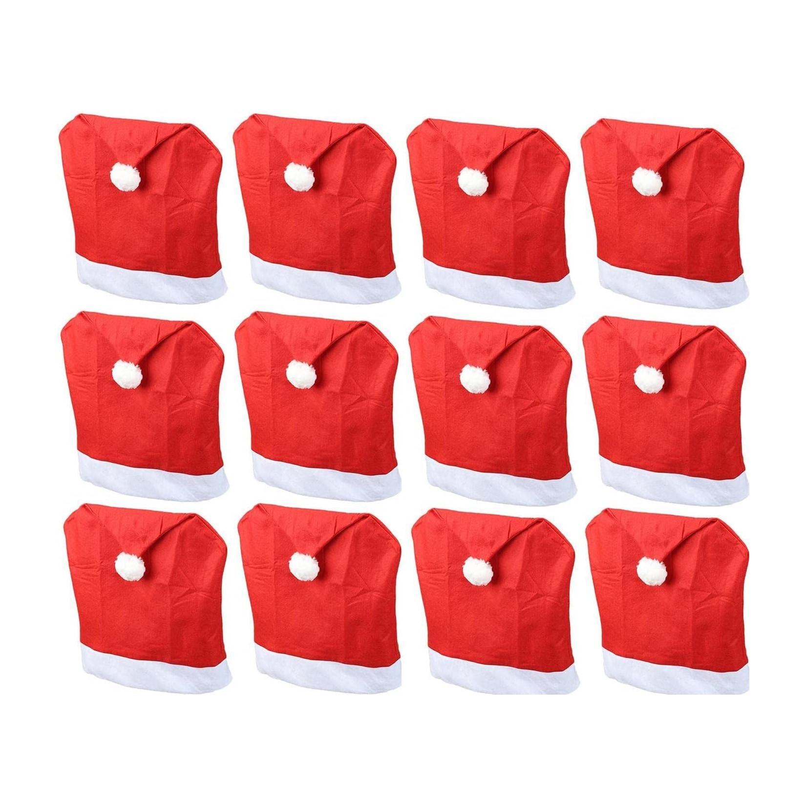 12er Set Stuhlhussen Weihnachten I Rot I Nikolausmütze I Stuhlbezug Weihnachten Deko Weihnachtsmütze Stuhlüberzieher Bezug Stuhl