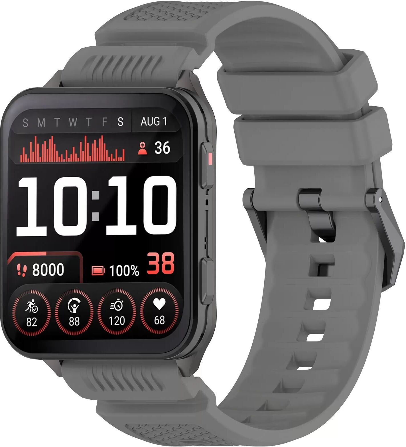 INF Silikonarmband kompatibel mit Garmin Venu X1 – Sportlich, atmungsaktiv und komfortabel Grau