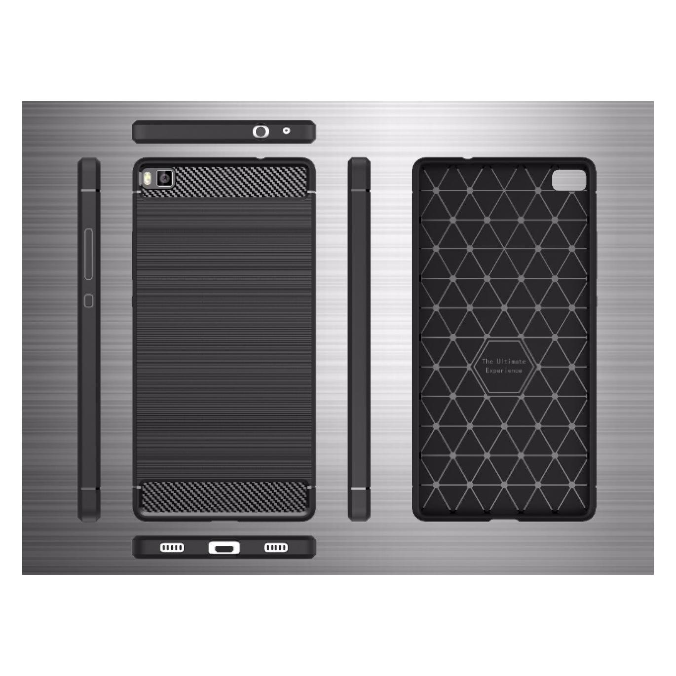 Screenguard Huawei P8 Hülle Carbon Brushed Soft TPU (Huawei P8) (00022257)