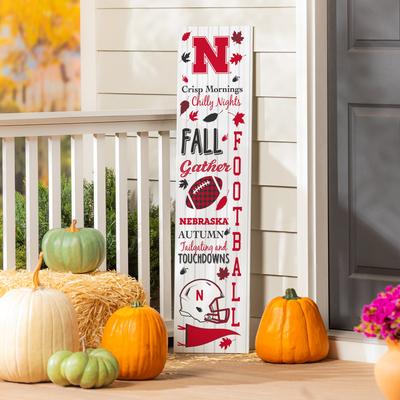 Evergreen "47"" Double Sided Seasonal Porch Leaner, University of Nebraska - 47"" x 11.25"""