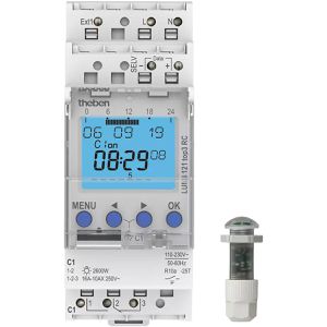 Theben Dämmerungsschalter LUNA 121 top3 RC EL, externer Einbau-Lichtsensor, mit Zeitschaltuhr, innen