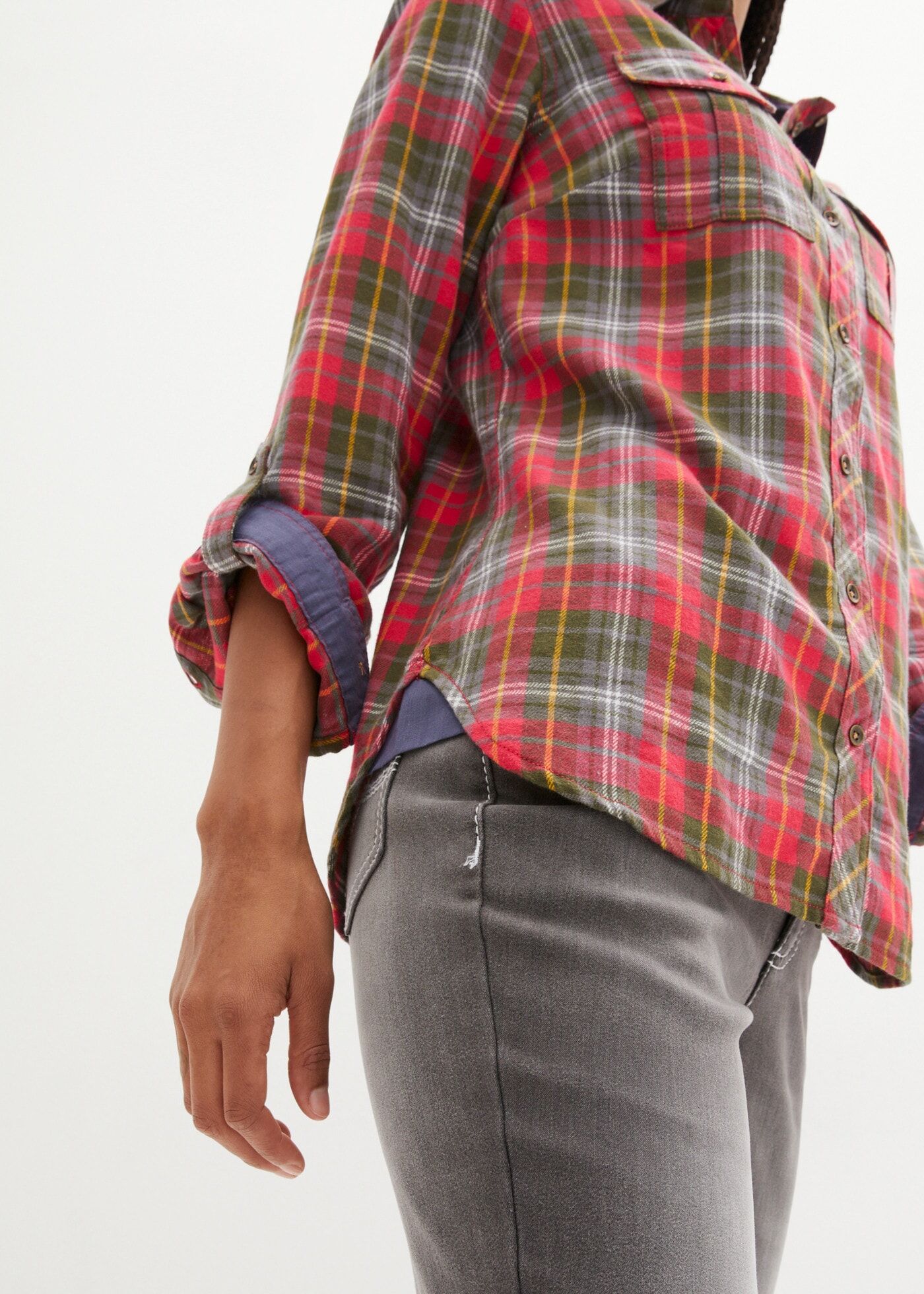 Flanellhemd BONPRIX, Damen, Gr. 42, N-Gr, bunt (magentarot kariert), Web, Obermaterial: 100% Baumwolle. Besatz: 100% Baumwolle, regular fit normal, Manschette, Hemden Flanellhemd, kariertes Design, mit klassischem Hemdkragen, aus Baumwolle magentarot kari