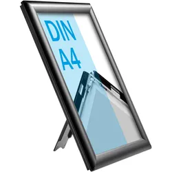 Klapprahmen A4 Opti Frame, mit Rückenstütze schwarz | 25 mm, Aluminium, ABS-Kunststoff