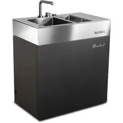 Flammkraft Outdoor-Küchenmodul BLOCK L Tiefumbra Waschbecken Grillmodul BBQ