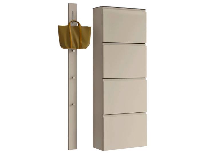 Moderano Garderobe, Taupe, Glas, Holzwerkstoff, 2-teilig, 90x185x33 cm, Garderobe, Garderobensets & -serien, Garderoben-Set