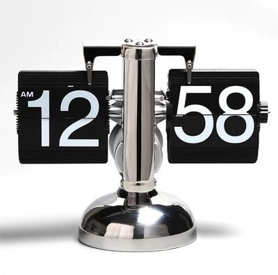 Uplift Picks Automatic Retro Flip Desk Clock With Large Number Display no Battery (12h)