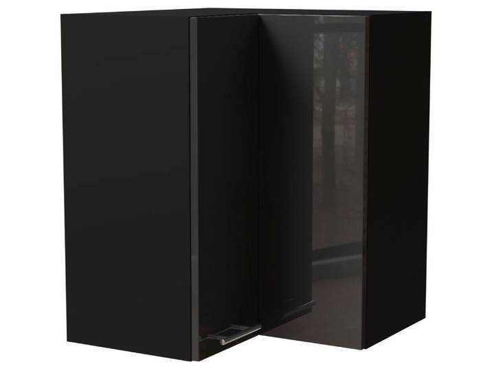 Feldmann-Wohnen Eckhängeschrank Essen (W12/60, 2-türig, 2 Einlegeböden, 1-St., moderne Optik, lackierte Fronten) 60x60x72cm schwarz - graphit Hochglanz (ES-W12/60)