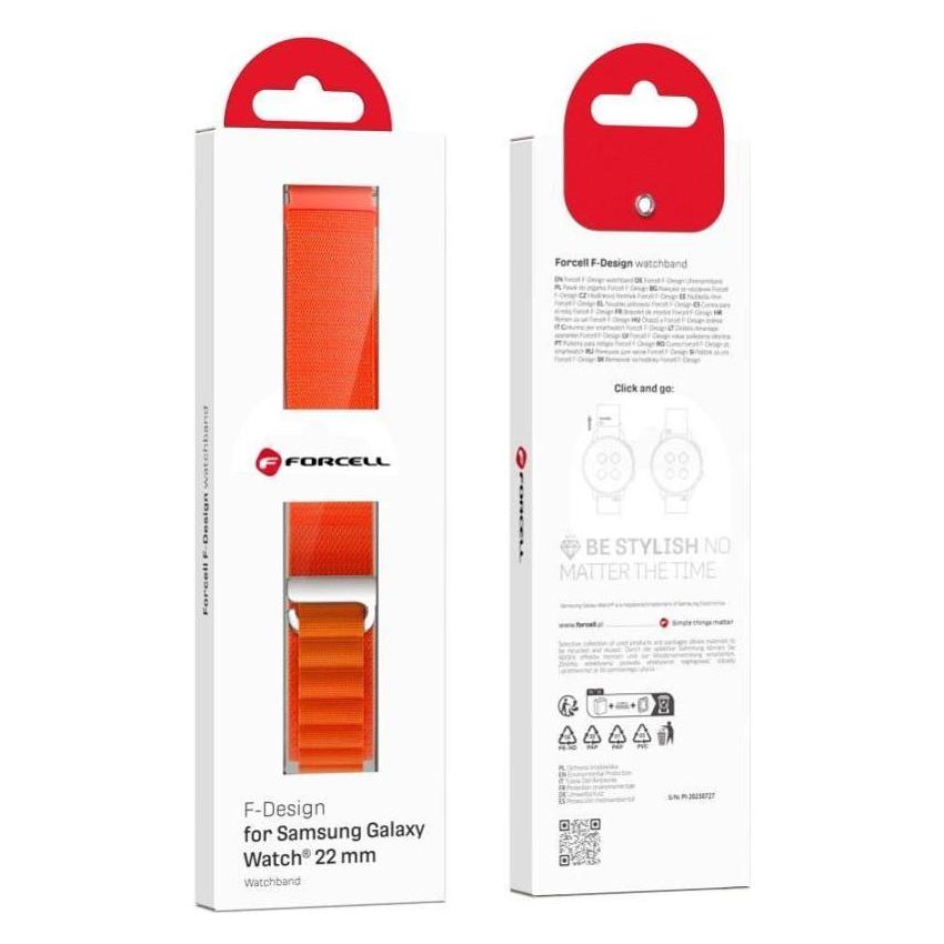 Forcell Strap F-DESIGN FS05 strap for SAMSUNG Watch 22 mm orange (22 mm, polyester fiber) (48661860)