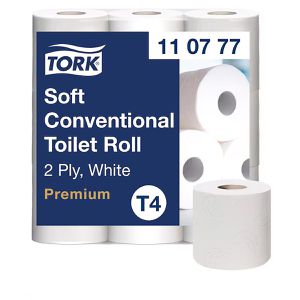 Tork Toilettenpapier Premium, 110777, T4, 2-lagig, Tissue, 600 Blatt, 9 Rollen