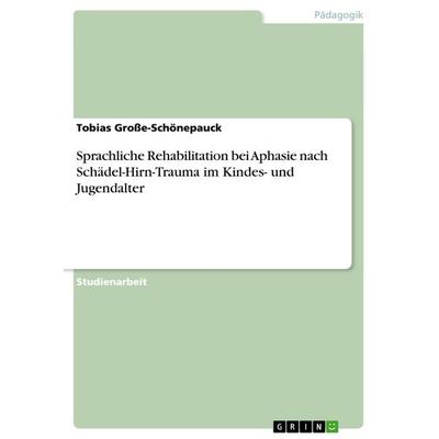 Sprachliche Rehabilitation bei Aphasie nach Schädel-Hirn-Trauma im Kindes- und Jugendalter, Taschenbuch von Tobias Grosse-Schönepauck, GRIN,