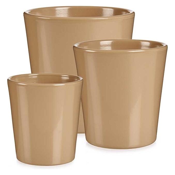 Ibergarden Satz von 3 konischen Keramik-Töpfen 11-14-17cm (16.50 x 16.50 cm) (47605977)