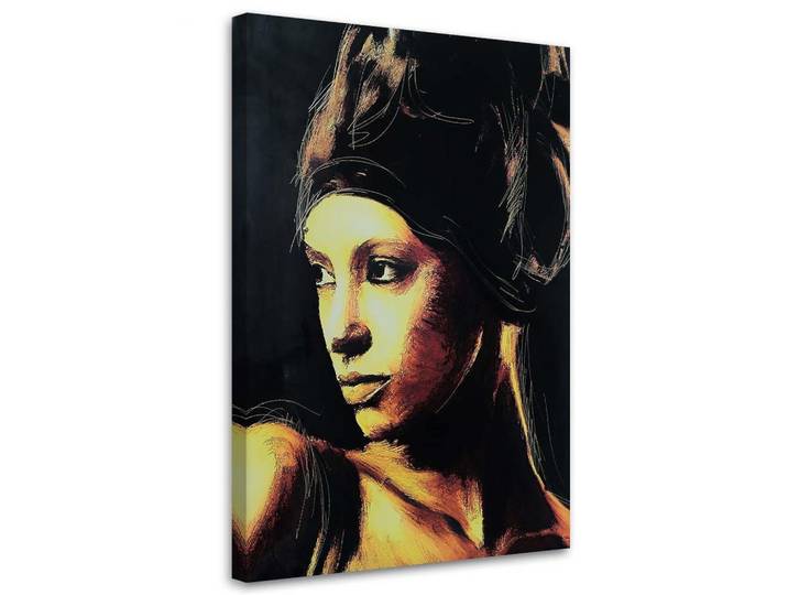 Feeby Leinwandbild Frau schaut in die Ferne 80x120cm, Braun, Person/Charakter, Rechteckig, 80x120 cm, Bilder & Rahmen, Bilder, Leinwandbilder
