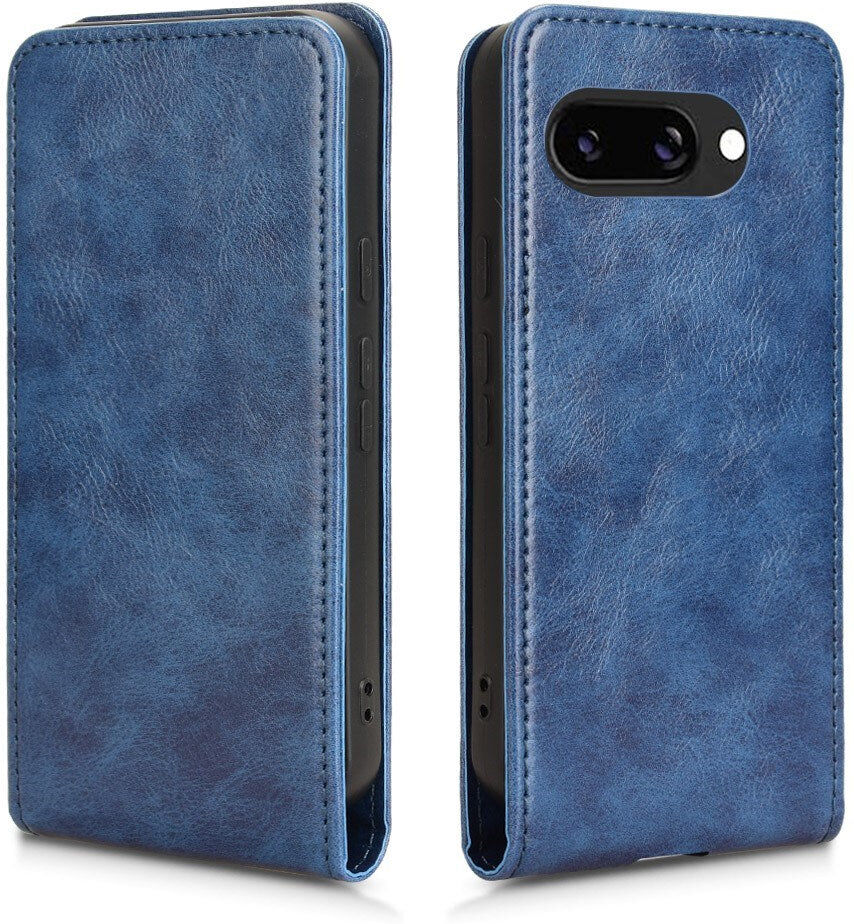 Google Pixel 9a - EIDERWOOD Kunstlæder Flip Cover m. Kortlomme - Blå