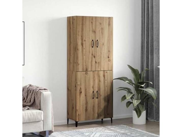 RJPLMFV Anrichte Eiche 2 Türen Holz Technik Verstellbare Regale, D-Griffe, Aufbewahrung für Wohnzimmer oder Esszimmer, modernes Design