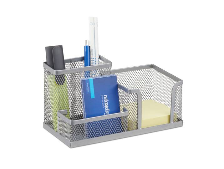 Stiftehalter mit Zettelhalter Silber