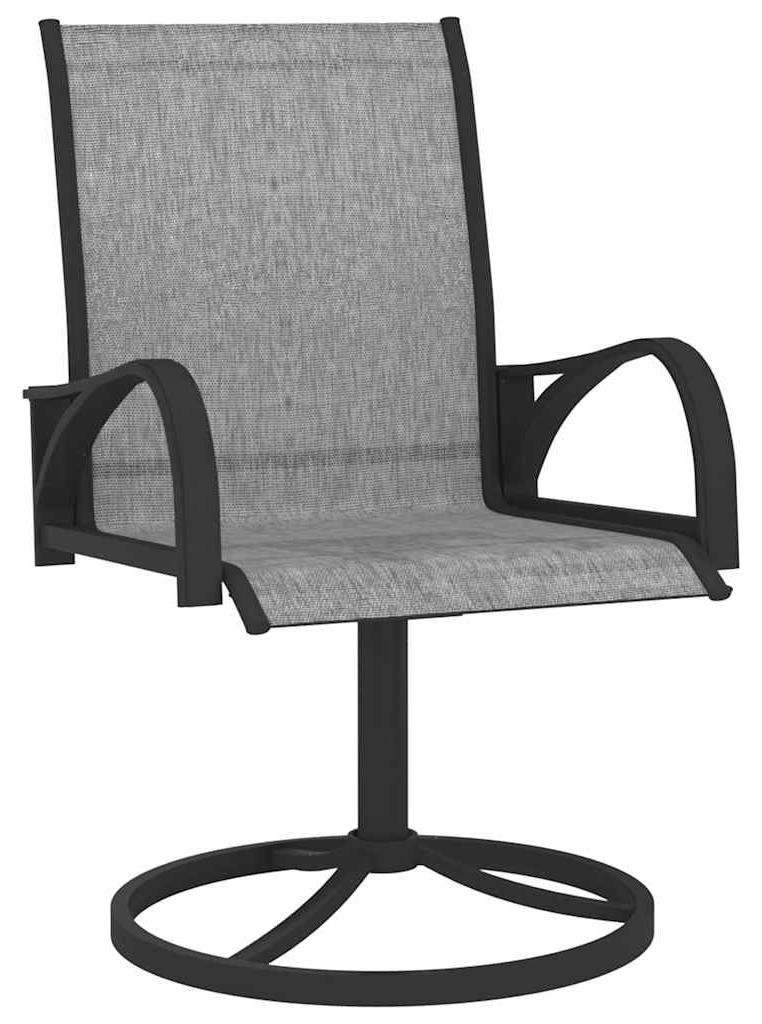 vidaXL Set van 2 draaibare tuinstoelen in grijs textiel en staal