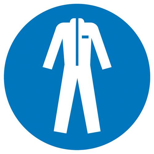 Gebotsschild Schutzkleidung benutzen, Hygiene und Abstand Aluminium (Ø) 200mm ISO 7010 1St.