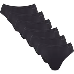 Sloggi Damen Tai-Slips, 6er Pack - GO Daily Cotton Tai 6P, Unterhose, Stretch-Baumwolle Schwarz / M