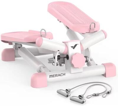 Uplift Essentials Mini Twist Stepper With Resistance Bands 330 Lbs Capacity pink