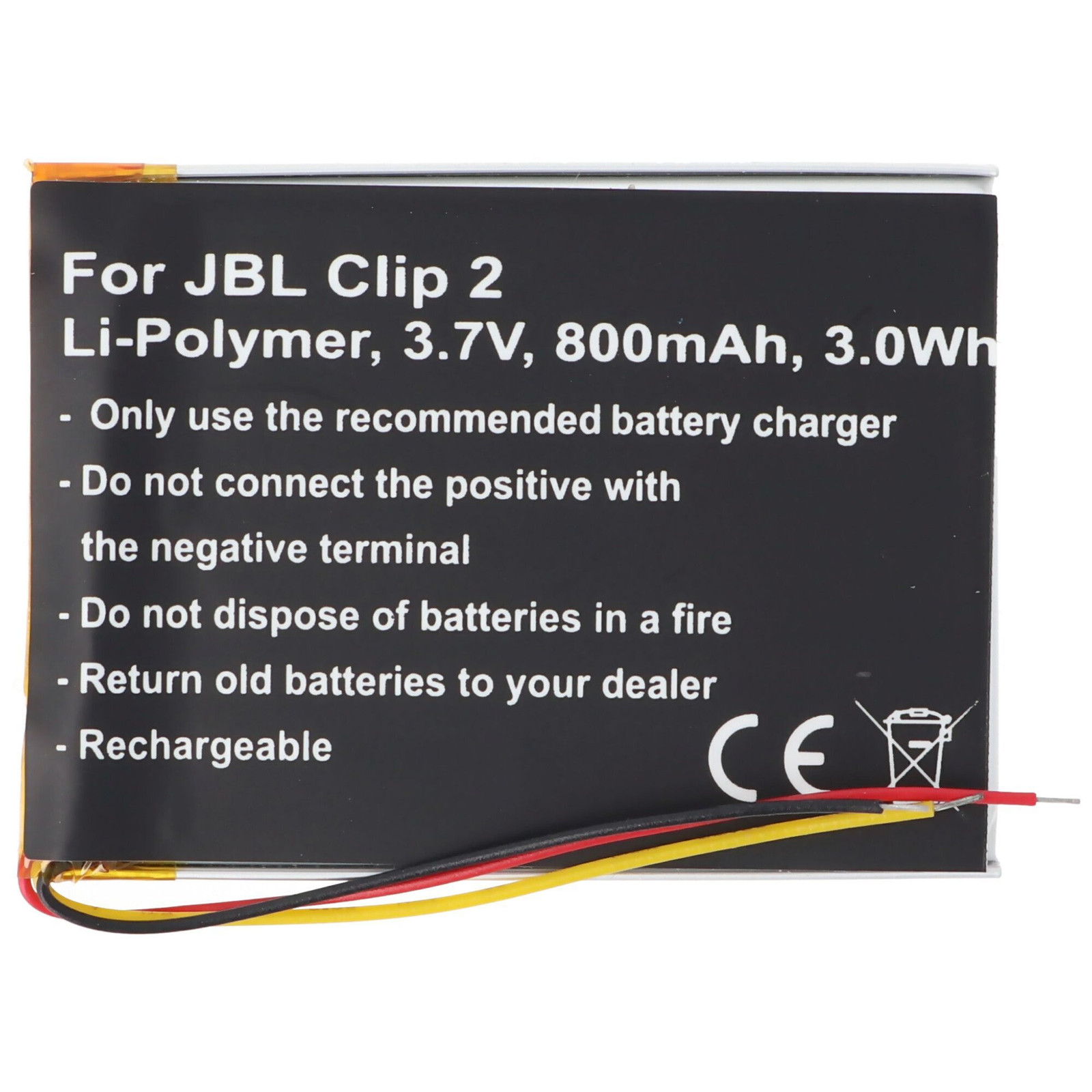 Accucell Li-Polymer Accu voor JBL Clip 2 - 3.7V 800mAh 3.0Wh - GSP383555