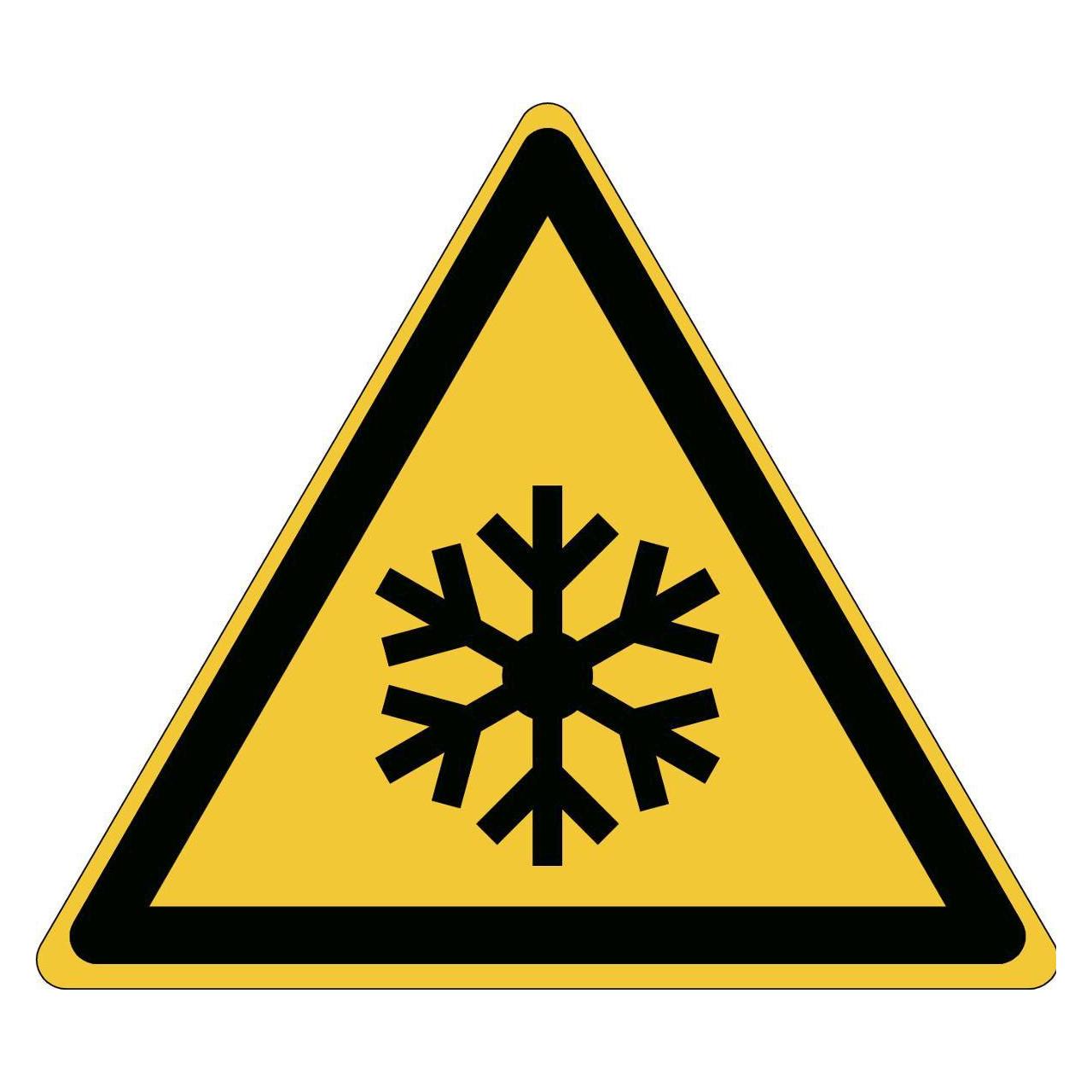 Brady ISO-Sicherheitsschild - Warnung vor Kälte (PIC W010-TRI 315-PP-CRD/1)