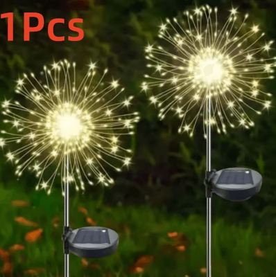 Inspire Curations Solar Firework Lights 400 LED With 8 Lighting Modes warm 300led