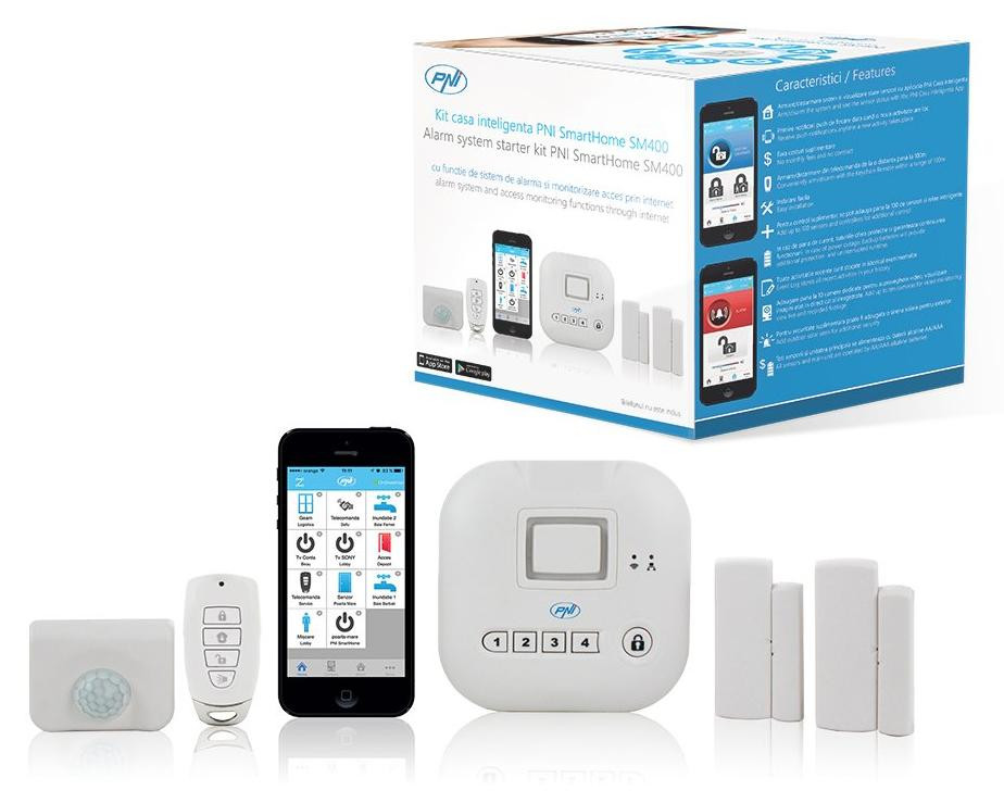 SmartHome SM400 SmartHome-smartphonekit met alarmsysteem en internettoegangscontrole