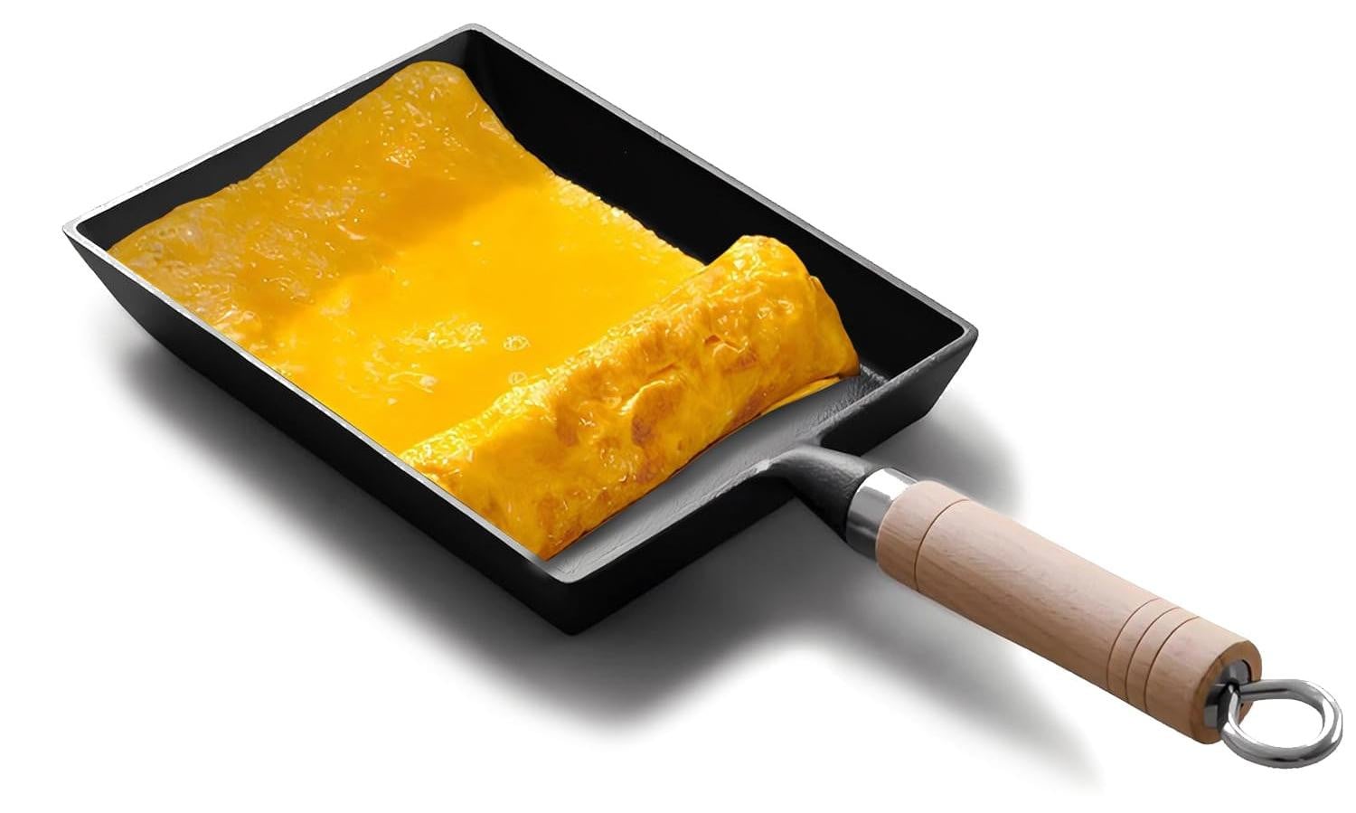 Dripio Japanse omeletpan van gietijzer met antiaanbaklaag, 36,6 x 15,5 cm