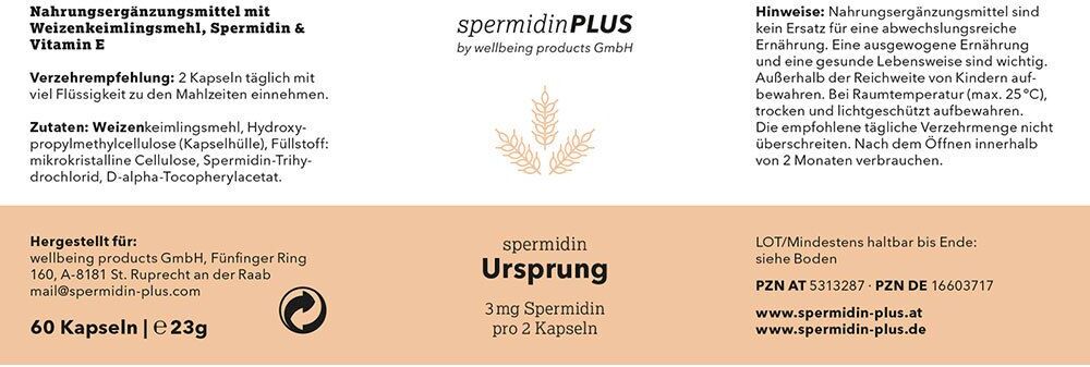Spermidinplus Ursprung Kapseln 60 St
