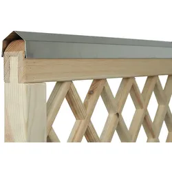 Zaunschutz Profil verzinkt – Zaunabdeckung aus Blech, weißaluminium – dekorative Abschlussleiste 1,80 m– Abdeckung für Sichtschutzzäune