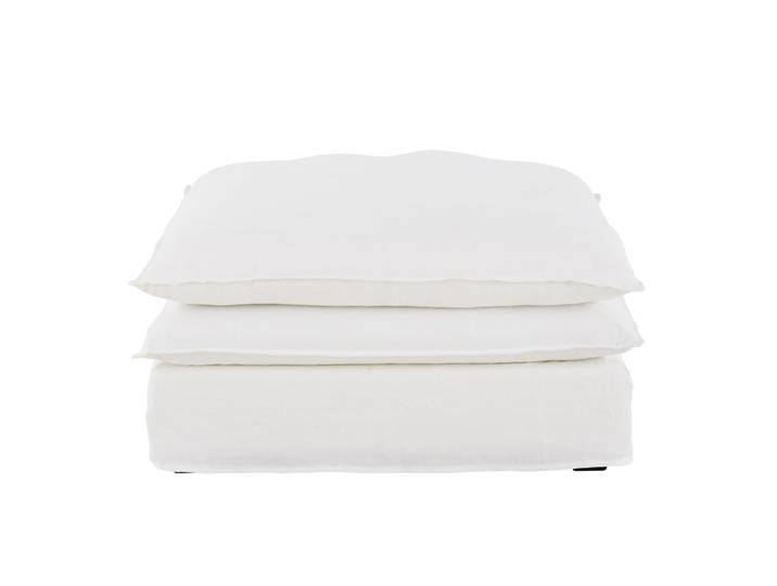 Pouf pour canapé modulable en lin blanc