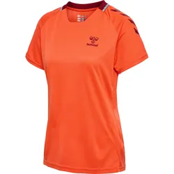 HUMMEL hmlONGRID POLY JERSEY S/S WO nasturtium/rhubarb S