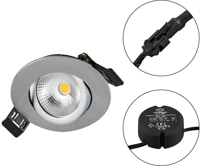 EVN LED Spot encastré S061502 230V 830 dimmable chrome mat (S061502)