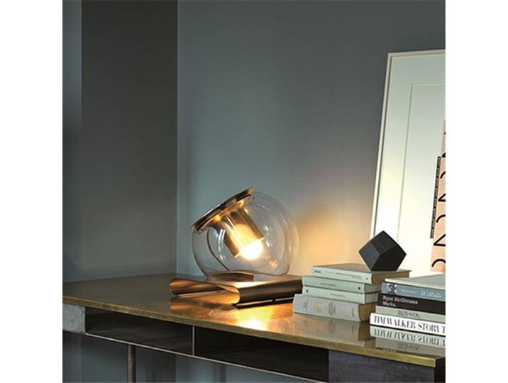 Lampe de Table en Boule de Verre au Design Nordique Minimaliste et Créatif Post-Moderne, Luminaire Décoratif d'NikArgenté Idéal pour une Chambre à Coucher ou un Bar