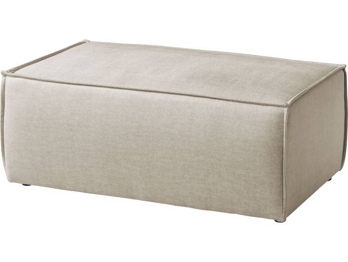 Hocker GOODPRODUCT SHERWOOD Samtvelours Polsterhocker , beige (cream), B:102cm H:42cm T:69cm, 100% Polyester, Hocker, Hocker, passend zur Polster-Serie SHERWOOD