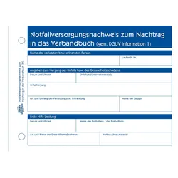 AVERY Zweckform Formularbuch Erste Hilfe Meldeblock DIN A6 quer 1x 50 Seiten