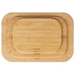 Salter BW14107 Simple Prep Bamboo Chopping Board Set, Schneidebrett, Braun