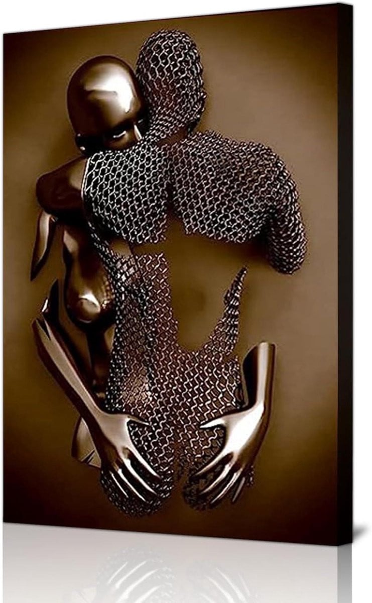 Abstracte metalen figuur sculptuur voor wanddecoratie - Stijl 13 - 20 x 30 cm