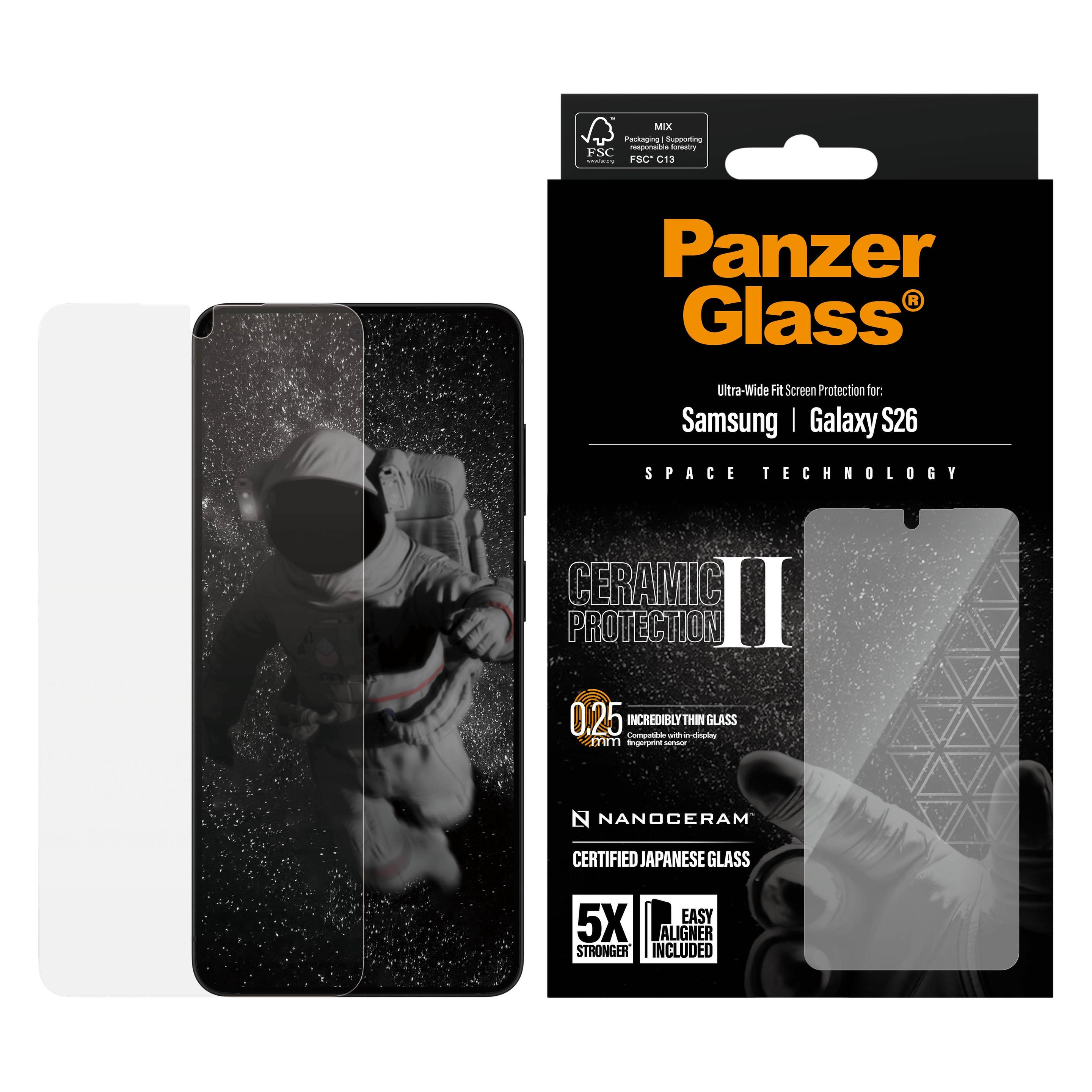 PanzerGlass Ceramic Ultra-Wide Fit (1 Stk., Samsung Galaxy S26) (PG19519)