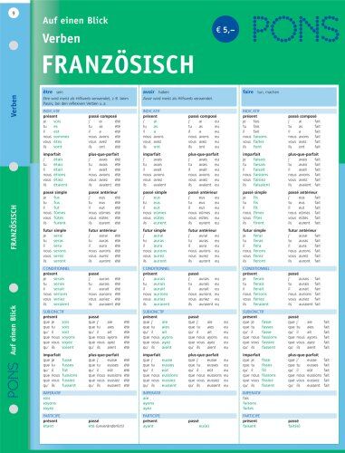 Elisabeth Froget-Seeger - PONS Verben auf einen Blick. Französisch - Preis vom 11.10.2026 03:10:56 h