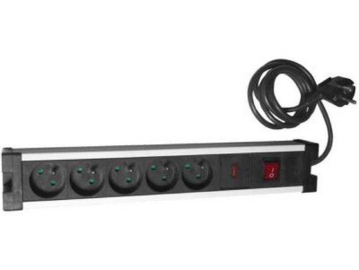 Zenitech - Parafoudre 5 Prises 10/16a + Inter Chrome